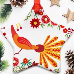 Peacock Pattern Star Ornament (two Sides) by Mariart