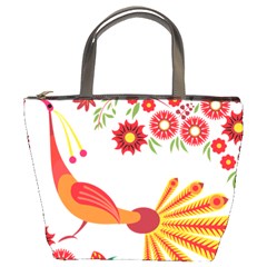 Peacock Pattern Bucket Bag by Mariart