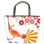 Peacock Pattern Bucket Bag Front