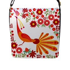 Peacock Pattern Flap Closure Messenger Bag (l) by Mariart