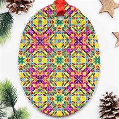 Triangle Mosaic Pattern Repeating Ornament (oval)