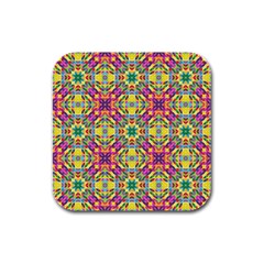 Triangle Mosaic Pattern Repeating Rubber Square Coaster (4 Pack)  by Mariart