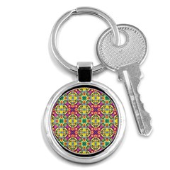 Triangle Mosaic Pattern Repeating Key Chains (round)  by Mariart