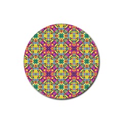 Triangle Mosaic Pattern Repeating Rubber Coaster (round)  by Mariart