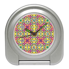 Triangle Mosaic Pattern Repeating Travel Alarm Clock by Mariart