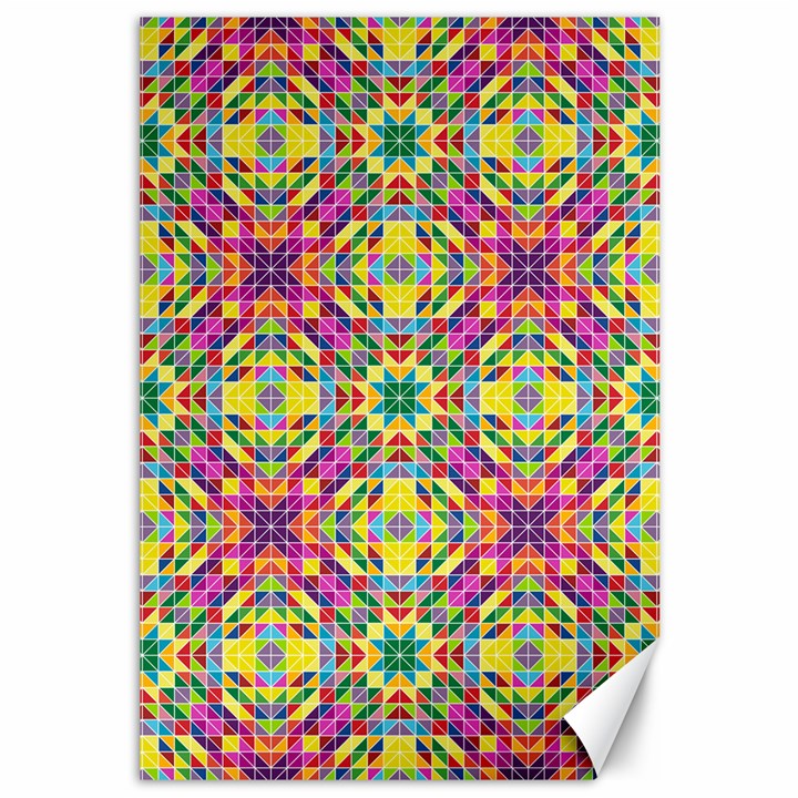 Triangle Mosaic Pattern Repeating Canvas 12  x 18 