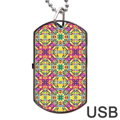 Triangle Mosaic Pattern Repeating Dog Tag Usb Flash (one Side) by Mariart