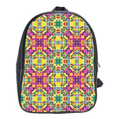 Triangle Mosaic Pattern Repeating School Bag (xl) by Mariart