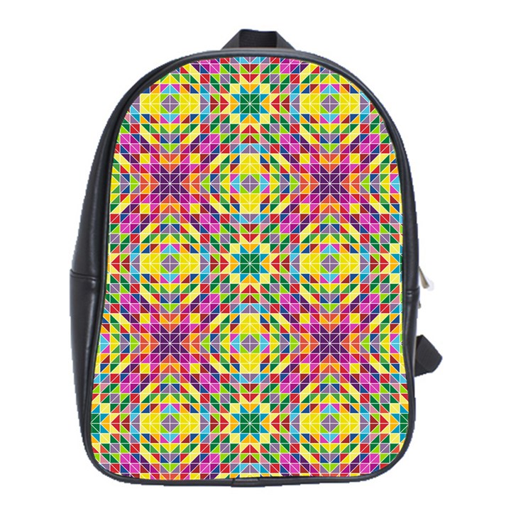 Triangle Mosaic Pattern Repeating School Bag (XL)