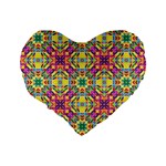 Triangle Mosaic Pattern Repeating Standard 16  Premium Heart Shape Cushions Back