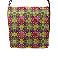 Triangle Mosaic Pattern Repeating Flap Closure Messenger Bag (l) by Mariart