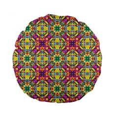 Triangle Mosaic Pattern Repeating Standard 15  Premium Flano Round Cushions by Mariart