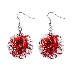 Red Pomegranate Fried Fruit Juice Mini Button Earrings by Mariart