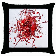 Red Pomegranate Fried Fruit Juice Throw Pillow Case (black) by Mariart