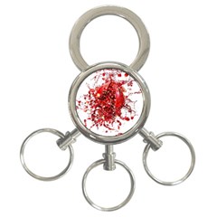 Red Pomegranate Fried Fruit Juice 3-ring Key Chains by Mariart