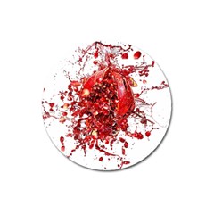 Red Pomegranate Fried Fruit Juice Magnet 3  (round) by Mariart