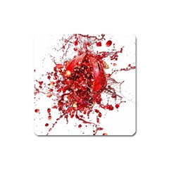 Red Pomegranate Fried Fruit Juice Square Magnet by Mariart