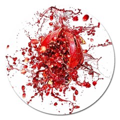 Red Pomegranate Fried Fruit Juice Magnet 5  (round) by Mariart