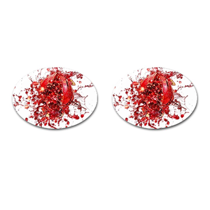 Red Pomegranate Fried Fruit Juice Cufflinks (Oval)