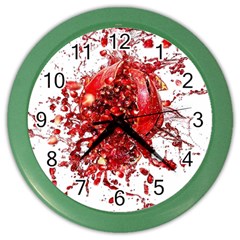 Red Pomegranate Fried Fruit Juice Color Wall Clock by Mariart