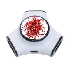 Red Pomegranate Fried Fruit Juice 3-port Usb Hub by Mariart