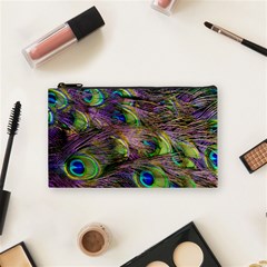 Peacock Feathers Cosmetic Bag (small) by WensdaiAmbrose