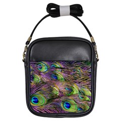 Peacock Feathers Girls Sling Bag by WensdaiAmbrose