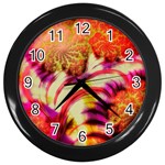 Fractal Mandelbrot Art Wallpaper Wall Clock (Black) Front