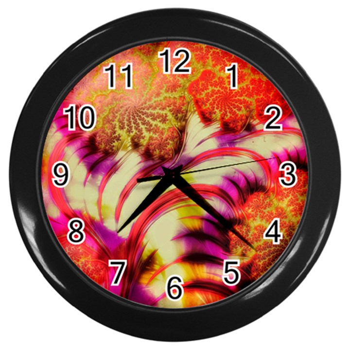 Fractal Mandelbrot Art Wallpaper Wall Clock (Black)