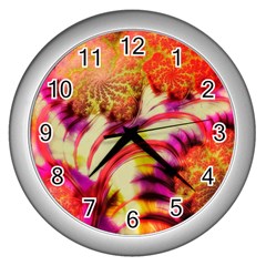 Fractal Mandelbrot Art Wallpaper Wall Clock (silver) by Pakrebo