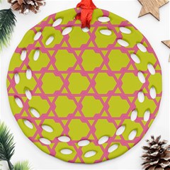 Pattern Background Structure Pink Ornament (round Filigree) by Pakrebo