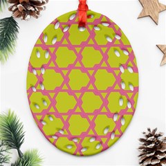 Pattern Background Structure Pink Oval Filigree Ornament (two Sides) by Pakrebo