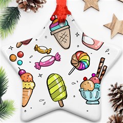 Doodle Cartoon Drawn Cone Food Ornament (star) by Pakrebo