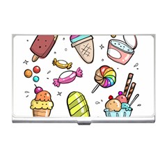 Doodle Cartoon Drawn Cone Food Business Card Holder