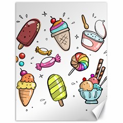 Doodle Cartoon Drawn Cone Food Canvas 18  X 24  by Pakrebo