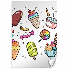 Doodle Cartoon Drawn Cone Food Canvas 20  X 30  by Pakrebo