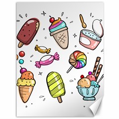 Doodle Cartoon Drawn Cone Food Canvas 36  X 48  by Pakrebo