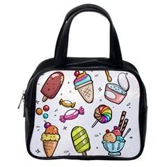 Doodle Cartoon Drawn Cone Food Classic Handbag (one Side) by Pakrebo