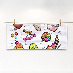 Doodle Cartoon Drawn Cone Food Hand Towel by Pakrebo