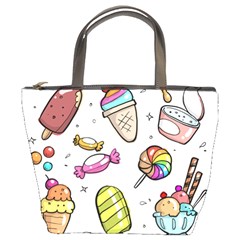 Doodle Cartoon Drawn Cone Food Bucket Bag by Pakrebo