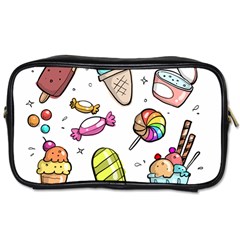 Doodle Cartoon Drawn Cone Food Toiletries Bag (one Side) by Pakrebo