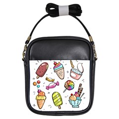 Doodle Cartoon Drawn Cone Food Girls Sling Bag by Pakrebo