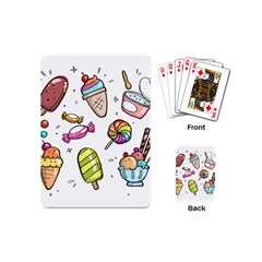 Doodle Cartoon Drawn Cone Food Playing Cards (mini) by Pakrebo