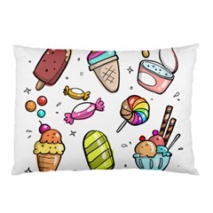 Doodle Cartoon Drawn Cone Food Pillow Case (two Sides) by Pakrebo