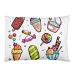 Doodle Cartoon Drawn Cone Food Pillow Case (Two Sides) Back