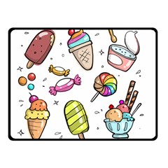 Doodle Cartoon Drawn Cone Food Double Sided Fleece Blanket (small)  by Pakrebo