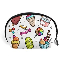 Doodle Cartoon Drawn Cone Food Accessory Pouch (large) by Pakrebo