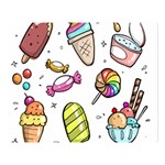 Doodle Cartoon Drawn Cone Food Double Sided Flano Blanket (Large)  80 x60  Blanket Front