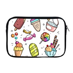 Doodle Cartoon Drawn Cone Food Apple Macbook Pro 17  Zipper Case by Pakrebo