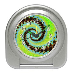 Fractal Julia Mandelbrot Art Travel Alarm Clock by Pakrebo